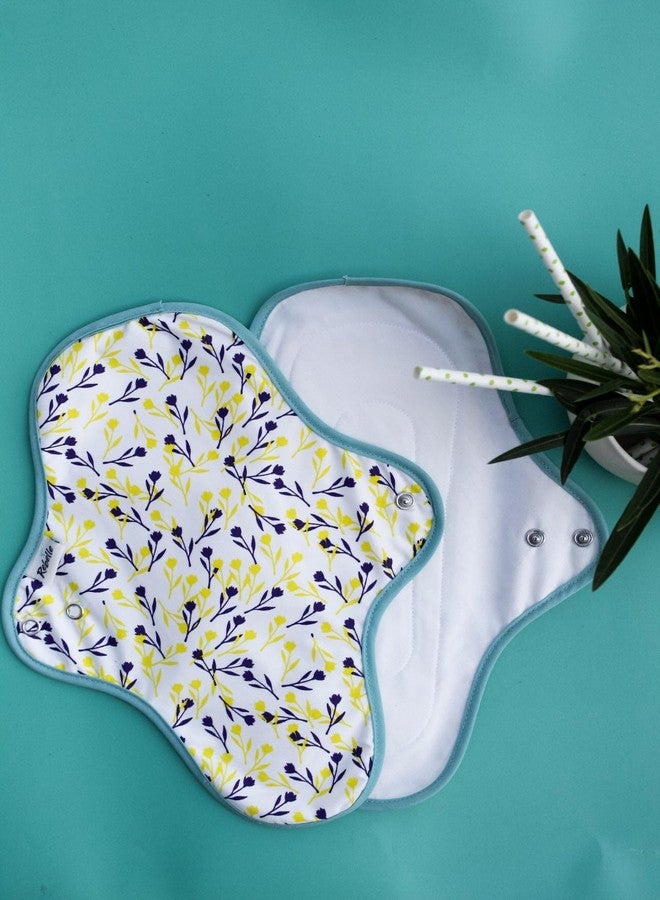 Rebelle Reusable Sanitary Pad for Women Pack of 4 (XL - White) | Safest Cloth Pad | 2 Heavy Flow and 2 Light Flow Pads | Easy to Wash | Super Absorbent | Rash Free Cotton Fabric| Lasts Up To 18 months - Image 1